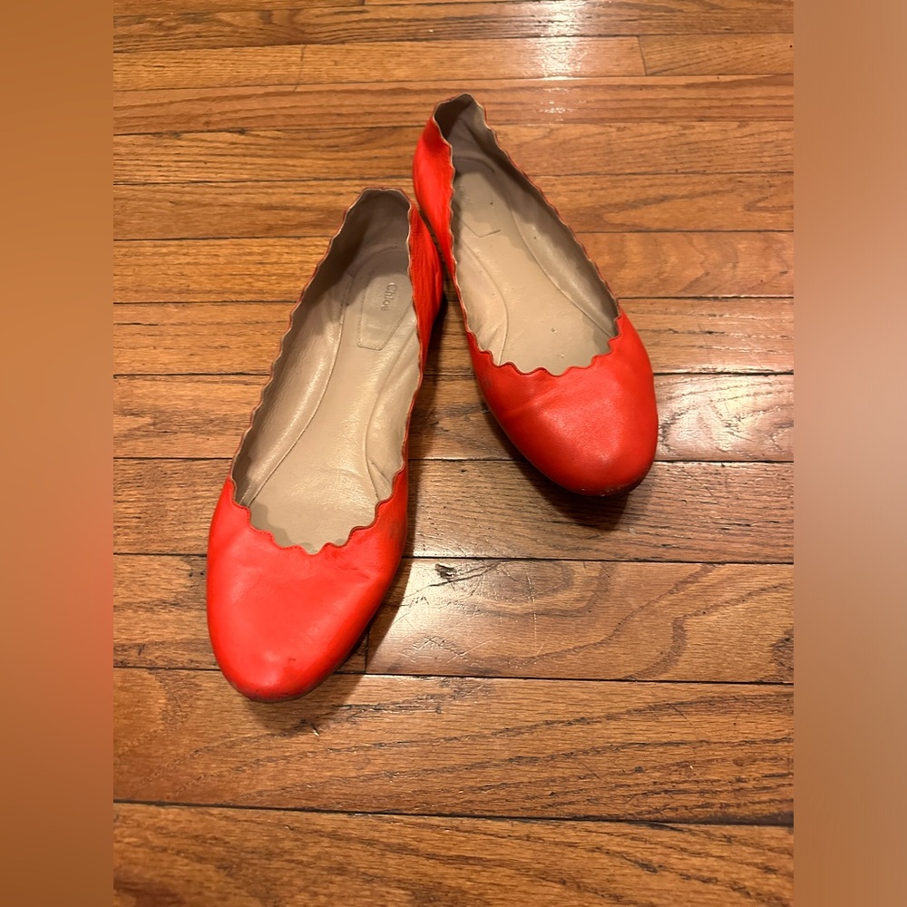 #3 Chloé Women’s Lauren Ballerina Flats (Red) size 42